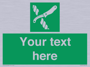 Custom sign safe condition Liferaft knife